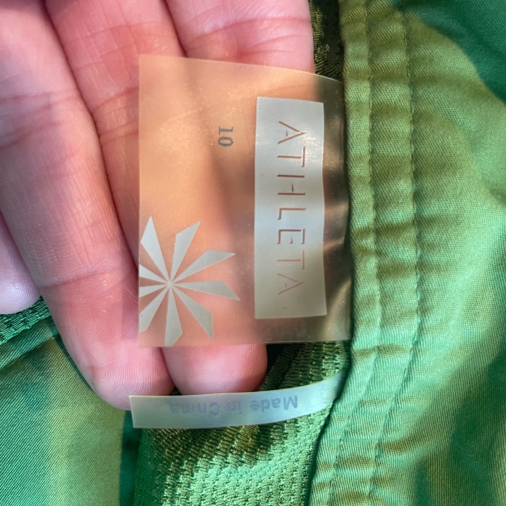 Athleta Green Cotton Pleated Skort Casual - size 10 - Picture 8 of 8